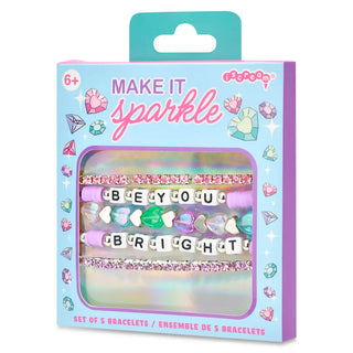 Iscream Make It Sparkle Bracelet Set
Packaged set of bracelets with 'Make It Sparkle' text on a white background