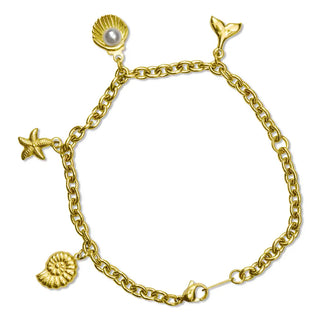 Iscream Mermaid Vibes Charm Bracelet
Gold bracelet with various charms on a white background