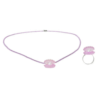 Iscream Mermaid Vibes necklace and ring set featuring ocean-inspired jewelry with mermaid-themed design and shiny silver finish.