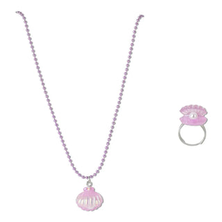 Iscream Mermaid Vibes necklace and ring set featuring ocean-inspired designs with shimmering details and silver-tone jewelry.