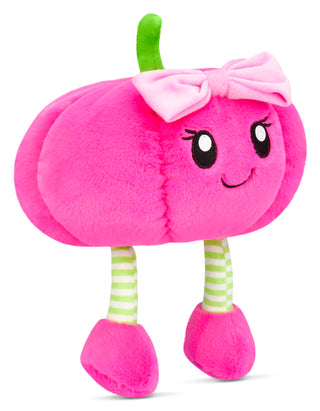 Iscream Pretty Pumpkin Plush
Pink plush toy with a bow and striped legs on a white background