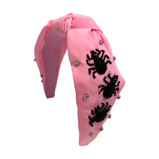 Pink Rhinestone Spider Knot Headband, Basically Bows & Bowties, Halloween, Halloween Headband, Headband, Rhinestone Headband, Spider, Headband - Basically Bows & Bowties