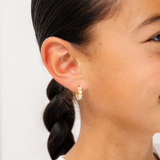 Pip Pop Post Earrings - Heart Gem Hoop Diamond