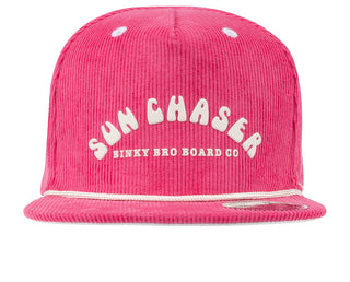BinkyBro Kids Chaser Hat
Pink cap with 'Sun Chaser' and 'Binky Bro Board Co.' text on a white background