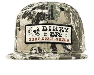 BinkyBro Kids Tiree Camo Hat
Camouflage cap with a 'Binky Bro' logo on a white background