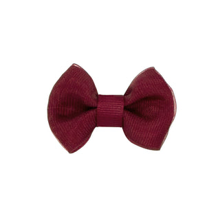 Wee Ones, Tiny Bowtie Organza Overlay Bowtie Bow on Clippie - Basically Bows & Bowties