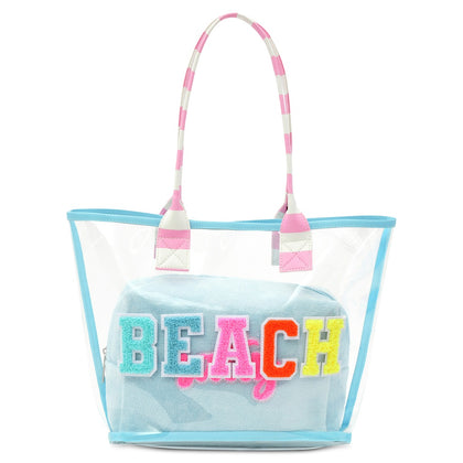 Iscream Beach Clear Tote Bag 2-Piece Set