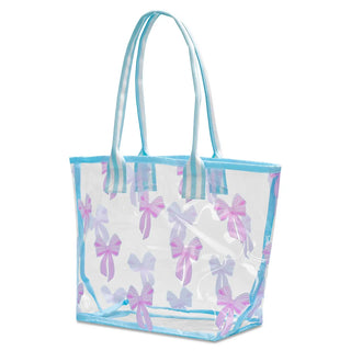 Iscream Spring Bows Clear Tote Bag
Clear tote bag with pink and blue bow pattern on a white background