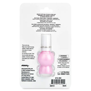 Iscream Beary Cute Nail Polish & Ring Set
Back of a nail polish packaging with product and branding details.