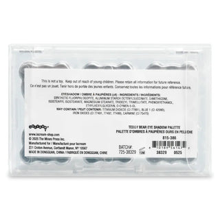Iscream Beary Cute Eyeshadow Palette
Back of an eye shadow palette packaging with text and barcodes.