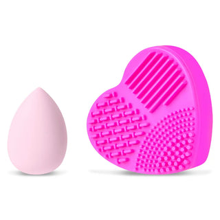 Iscream Feeling Pretty Spa Set
Pink silicone makeup brush cleaner and pink silicone scrubber on a white background