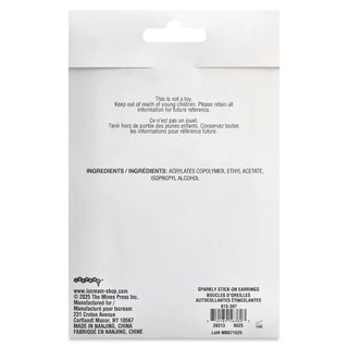 Iscream Sparkly Stick-On Earrings
Back of a product packaging with text and branding on a white background