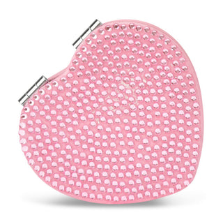 Pink Iscream Heart Rhinestone Compact
Three heart-shaped coin purses in pink, blue, and purple with pearl-like texture.