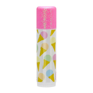 Iscream Sweet Scoops Lip Balm tube with colorful packaging, featuring a playful ice cream scoop design.