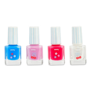 Iscream Cherry on Top nail polish set with vibrant red and pink shades, featuring glossy finish and decorative packaging.