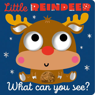Little Reindeer What Can You See? Board Book
Cartoon reindeer with a blue background and text 'Little Reindeer What can you see?'