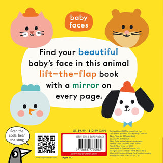 Hachette Baby Faces: Little Dog, Where Are You? Board Book 
Back cover of a children's book titled 'baby faces' with animal illustrations and text.