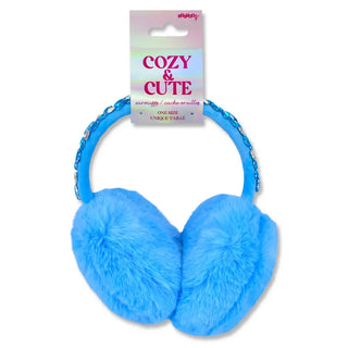 Iscream Blue Jazzy Jewels Earmuffs
Blue furry ear muffs with packaging labeled 'Cozy & Cute' on a white background
