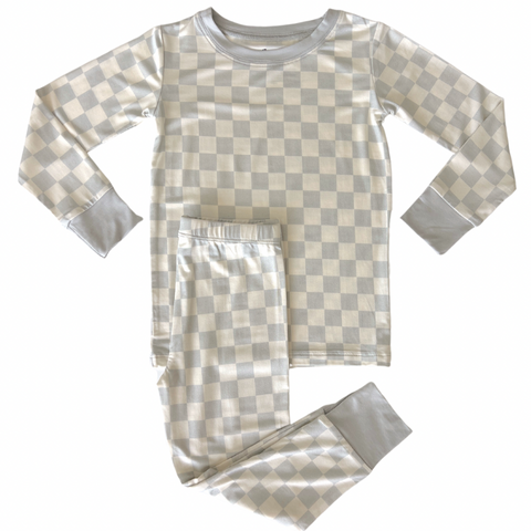 In My Jammers Muted Blue Checkered L/S 2pc PJ Set