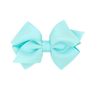 Extra small grosgrain bow hair clip by Wee Ones featuring a charming overlay design on a clip.