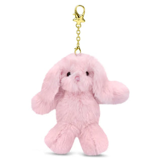 Iscream Pink Bunny Bag Charm
Pink plush bunny keychain with gold clasp on a white background
