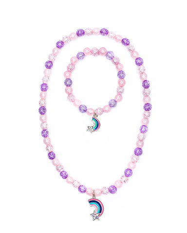 Great Pretenders Purple Rainbow Necklace & Bracelet Set, Great Pretenders, cf-type-jewelry-sets, cf-vendor-great-pretenders, Creative Education, EB Girls, Great Pretenders, Great Pretenders N