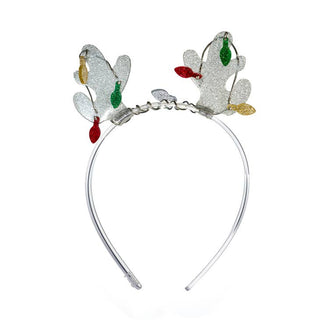 Lilies & Roses Reindeer Antlers Glitter Headband - Silver, Lilies & Roses, Acrylic Bow Headband, Acrylic Headband, Acryliic, All Things Holiday, cf-type-headband, cf-vendor-lilies-&-roses, Ch