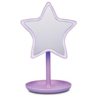 Iscream Star Vanity Mirror
Star-shaped mirror with a purple stand on a white background