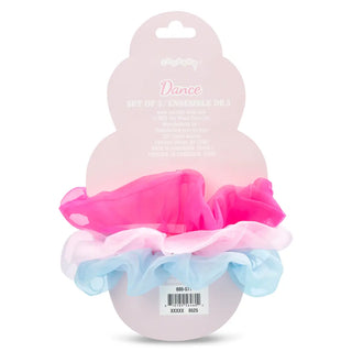 Iscream Dance Organza Scrunchie Set
Set of three colorful scrunchies on a white background
