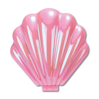 Iscream Mermaid Vibes pop-up shell hairbrush with mirror, featuring a mermaid-themed design and compact size for on-the-go styling.