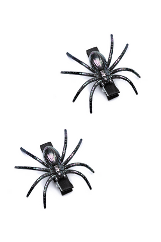Great Pretenders Creepy Crawly Hair Clips
Two black spider-shaped clips on a white background