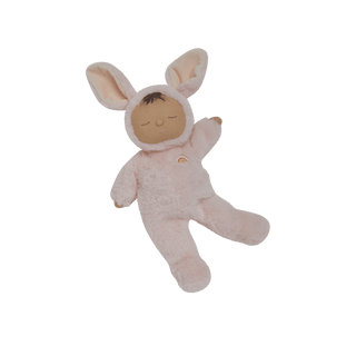 Olli Ella Cozy Dinkums - Bunny Pip
Plush toy baby in a bunny costume on a black background