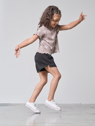 Little Bipsy Ruffle Cotton Twill Short - Black