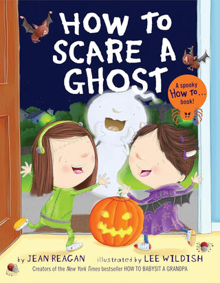 Penguin Random House How to Scare a Ghost (How To Series) Board Book 
Book cover of 'How to Scare a Ghost' with two children and a ghost, set against a Halloween-themed background.