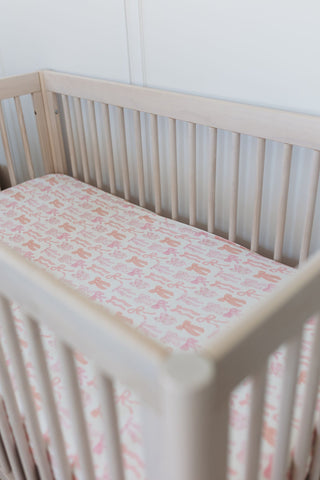 In My Jammers Spring Floral Bow Crib Sheet