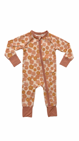 In My Jammers Ella Floral Zipper Romper, In My Jammers, Bamboo, Bamboo Pajamas, cf-size-2t, cf-size-3-6-months, cf-size-6-9-months, cf-size-9-12-months, cf-type-pajamas, cf-vendor-in-my-jamme