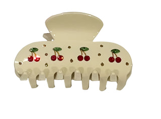 Lil Darlings Cherry Embellished Hair Clip Cream