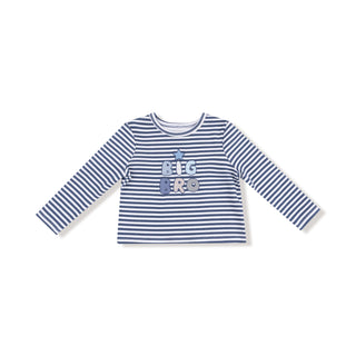 Angel Dear Organic Cotton Jersey Stripe Long Sleeve Tee - Big Bro
Blue and white striped long-sleeve shirt with 'BIG BROTHER' text on a white background
