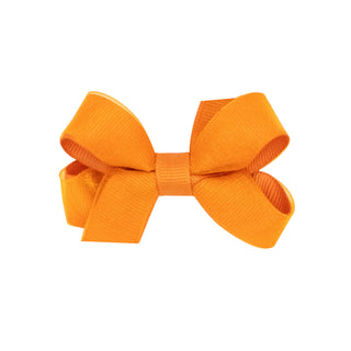 Tiny wee ones overlay grosgrain bow on clippie, pink and white hair bow for infants and young children.