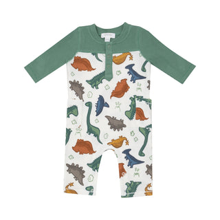 Angel Dear Long Sleeve Raglan Romper - Dino Rocks