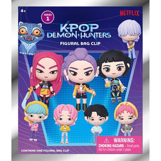 Master Toys KPop Demon Hunters 3D foam bag clip keychain featuring colorful demon character design.