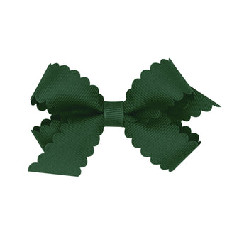 Mini Grosgrain Scallop Edge Hair Bow on Clippie