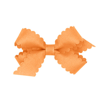 Mini Grosgrain Scallop Edge Hair Bow on Clippie
