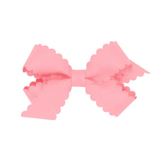 Mini Grosgrain Scallop Edge Hair Bow on Clippie