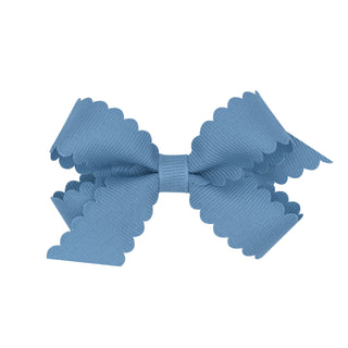 Mini Grosgrain Scallop Edge Hair Bow on Clippie