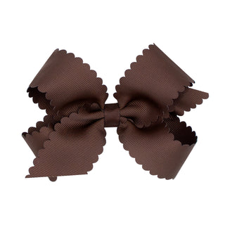 Medium Grosgrain Scallop Edge Hair Bow on Clippie