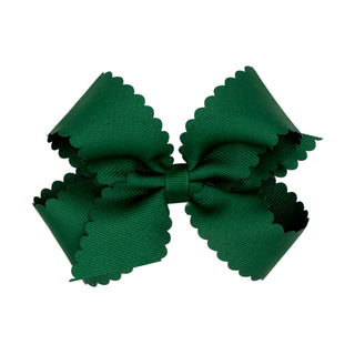 Medium Grosgrain Scallop Edge Hair Bow on Clippie