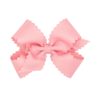 Medium Grosgrain Scallop Edge Hair Bow on Clippie