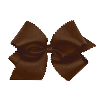 King Grosgrain Scallop Edge Hair Bow on Clippie
