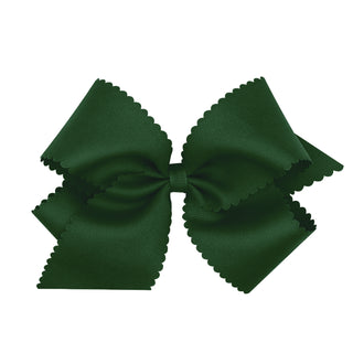 King Grosgrain Scallop Edge Hair Bow on Clippie